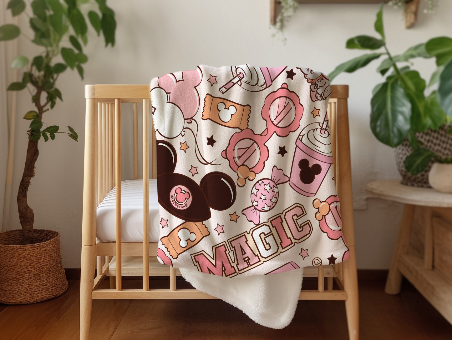 Personalized Pink Disney blanket