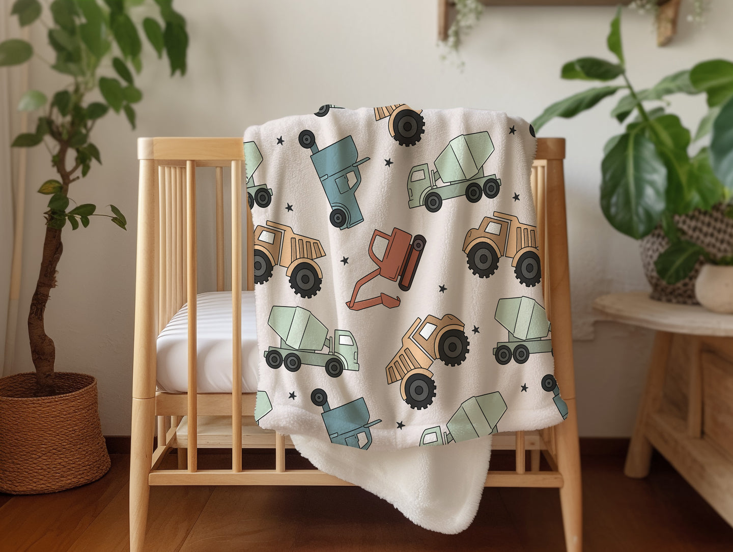 Personalized Boys construction Blanket