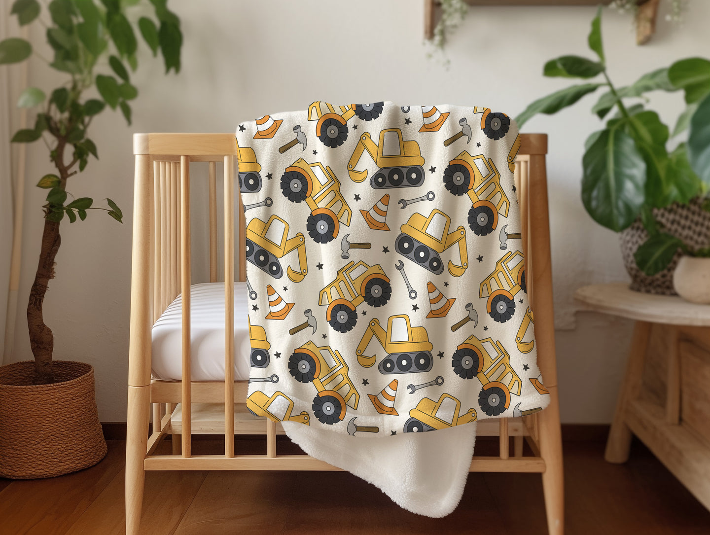 Personalized Boys construction Blanket