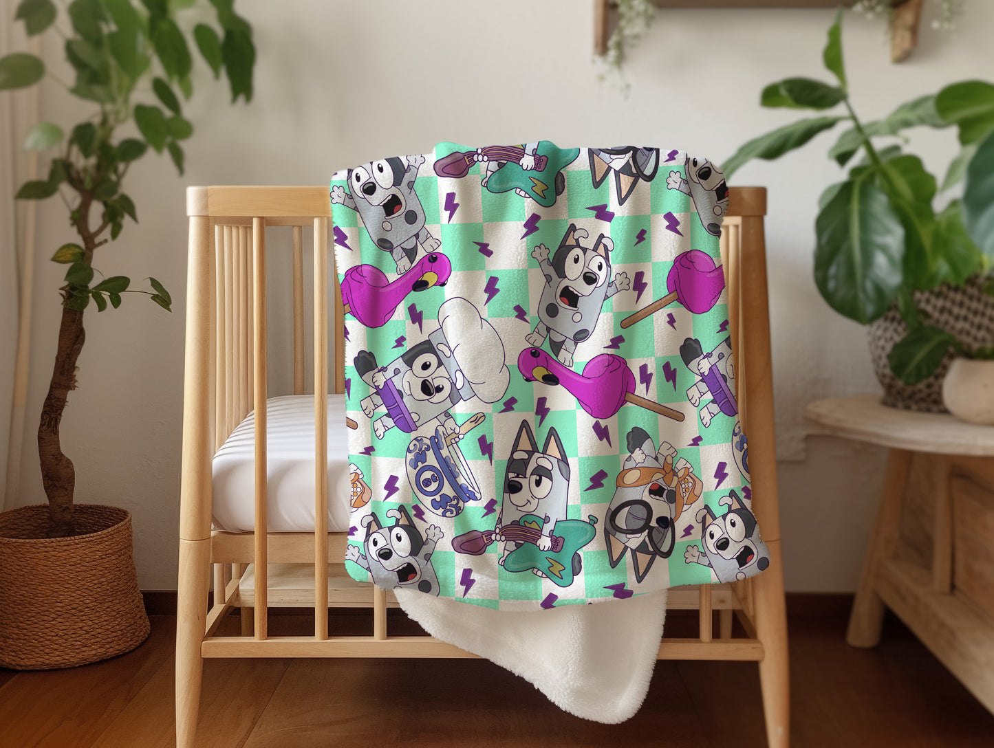 Personalized Muffin Bluey Blanket