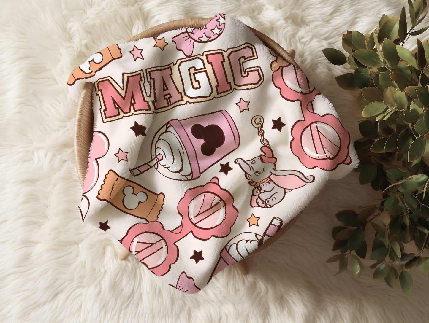 Personalized Pink Disney blanket