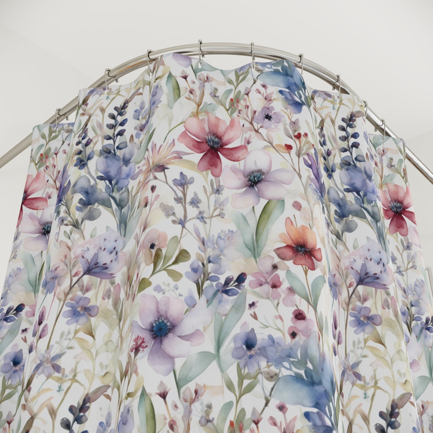 Personalized Boho Floral Shower Curtain