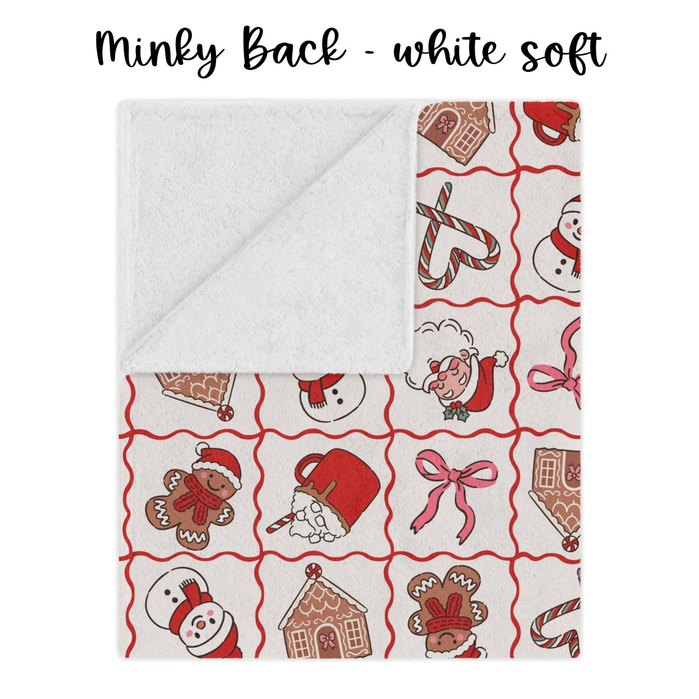 Christmas Gingerbread Sherpa Blanket | Holiday Santa, Candy Cane, Gingerbread House holiday blanket