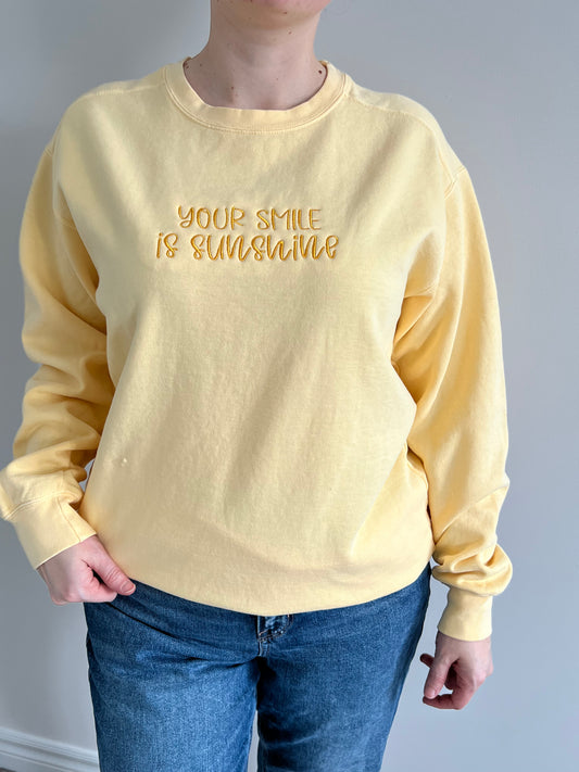 Your Smile Is Sunshine Embroidery Sweater / T-shirt