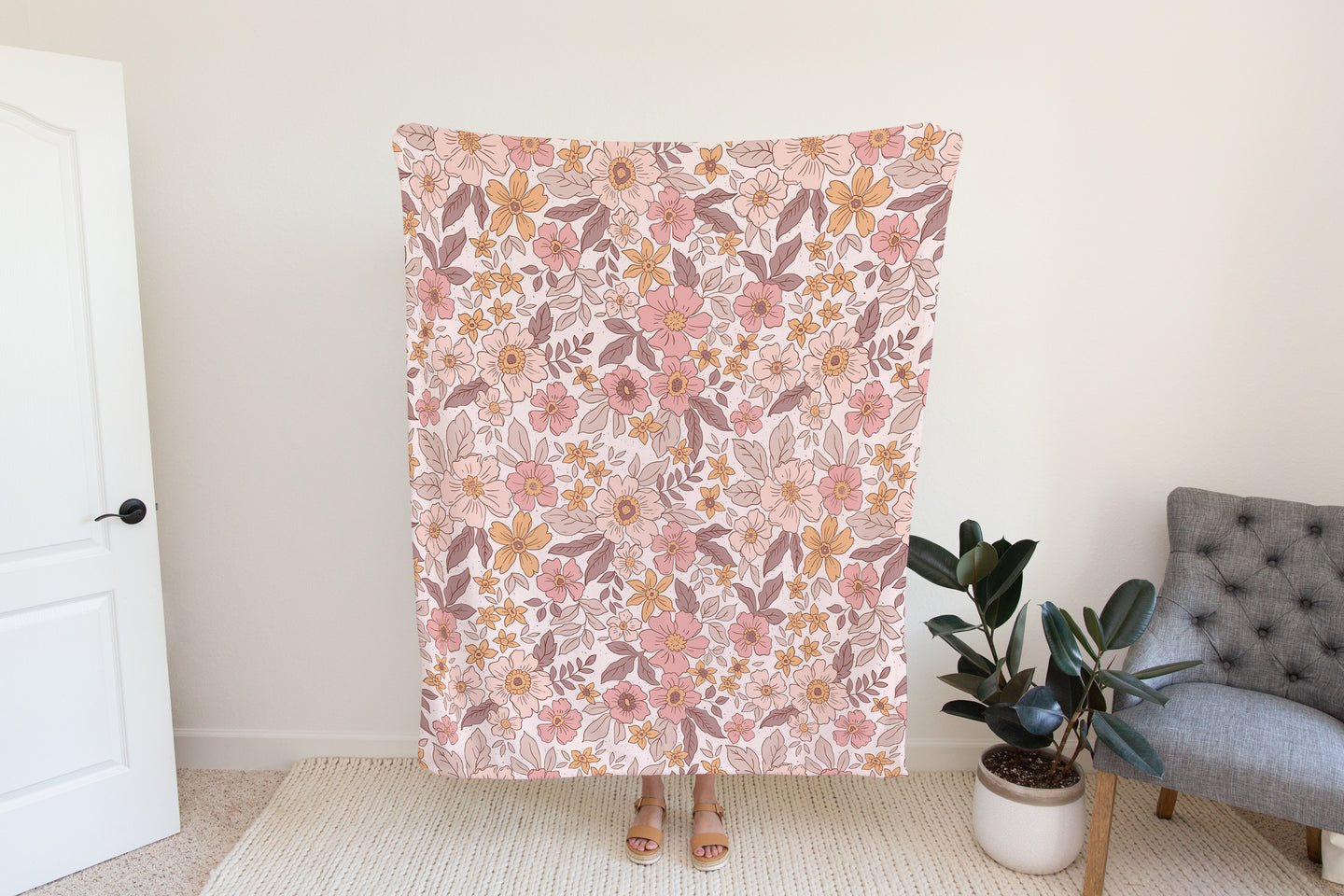 Personalized Floral Blanket