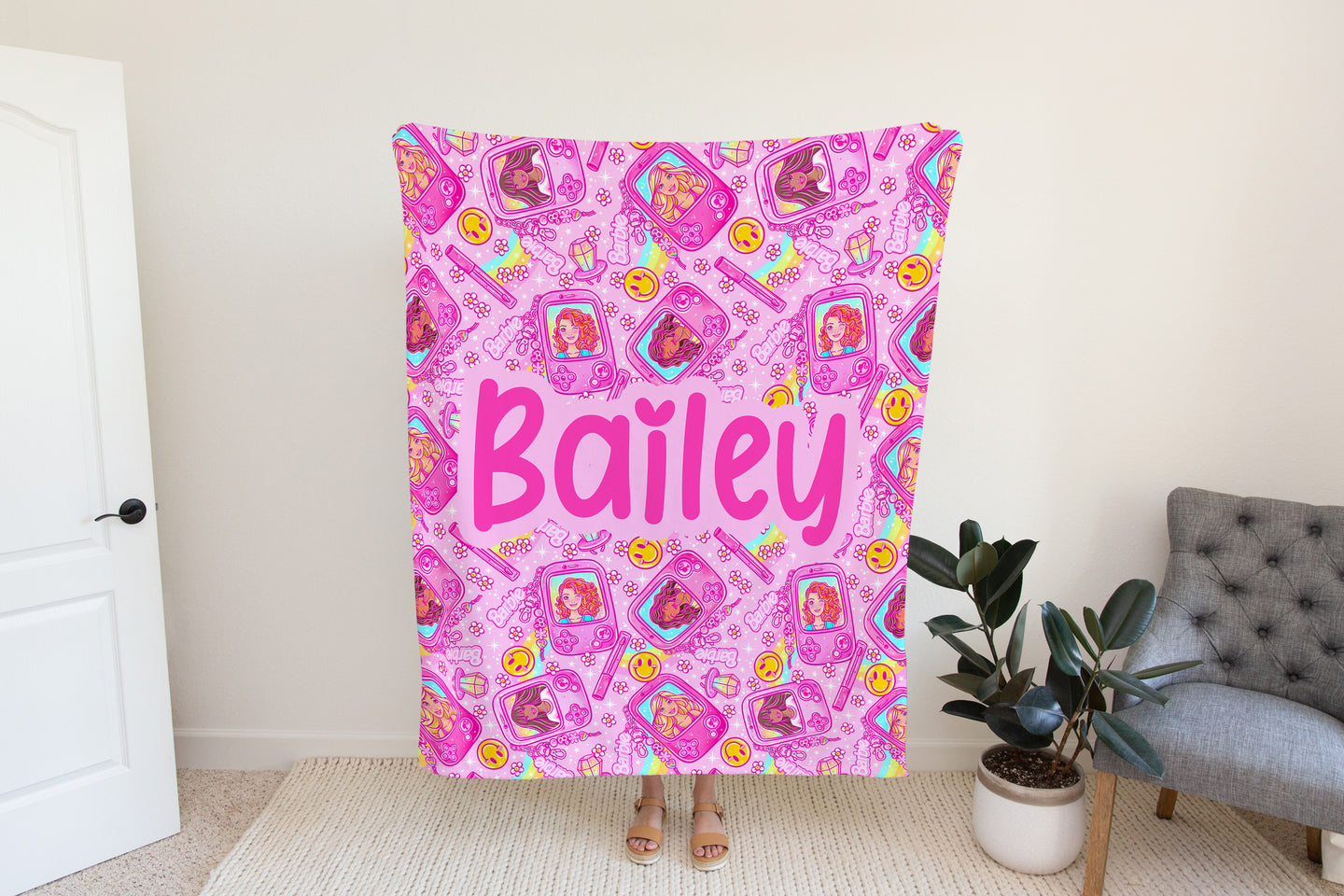 Personalized Barbie Blanket