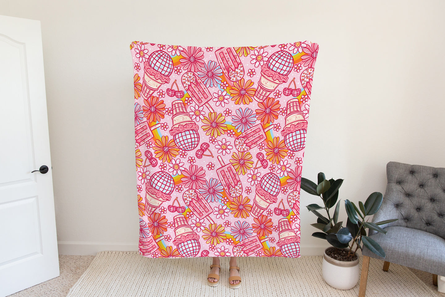 Personalized Pink Groovy Blanket