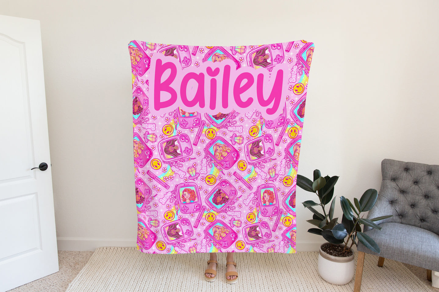 Personalized Barbie Blanket