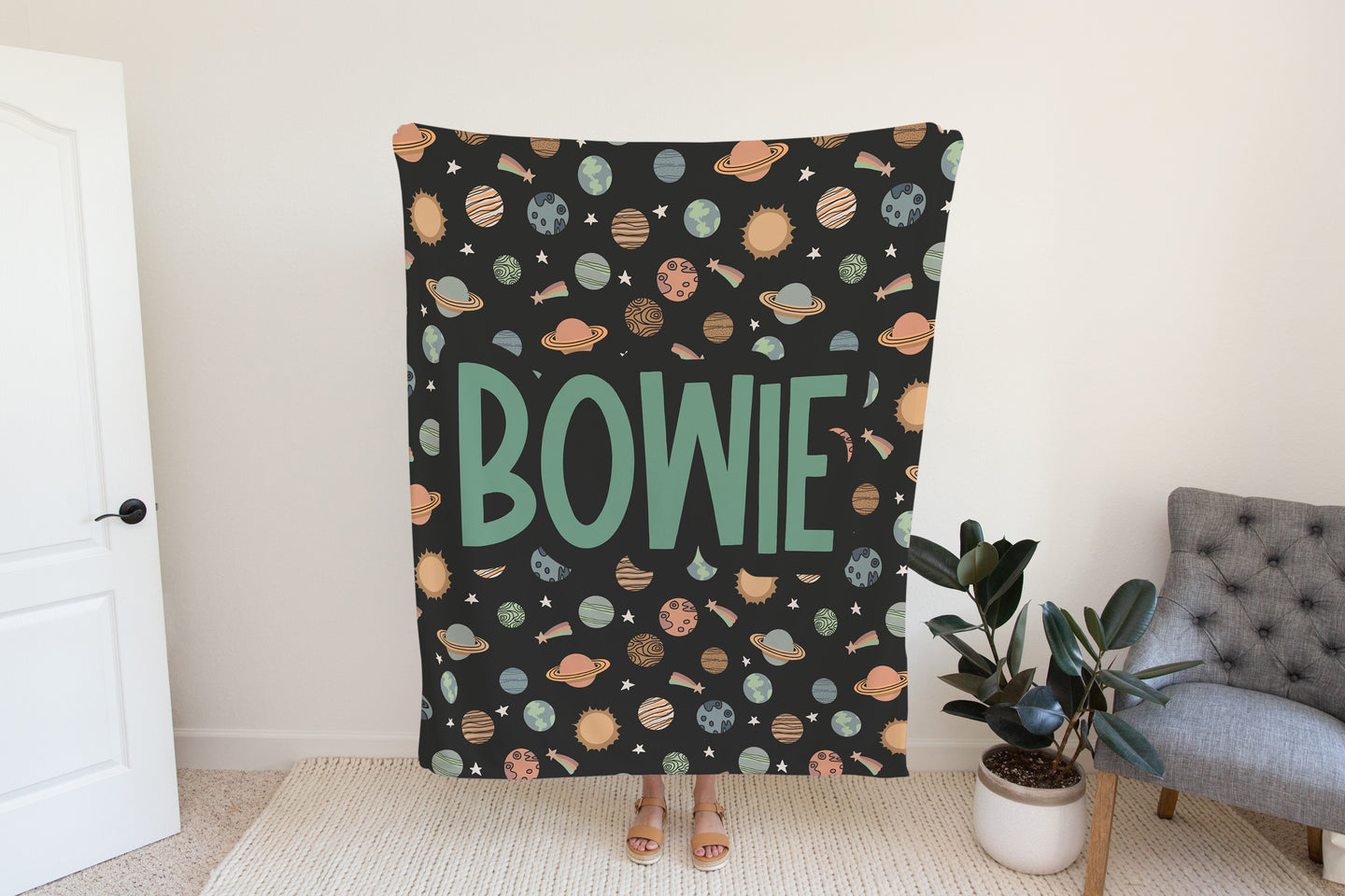 Personalized Boys Planet Blanket