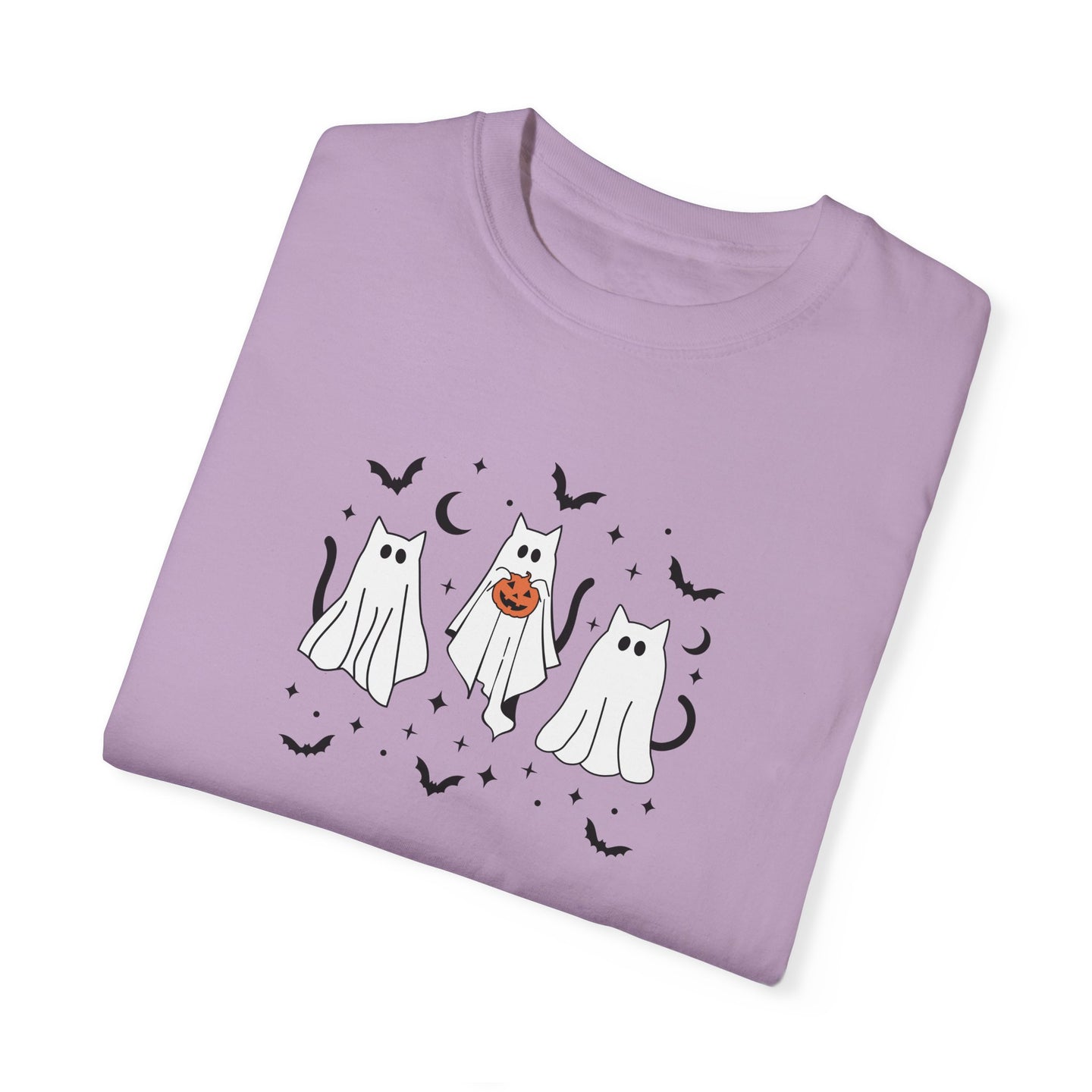 Ghost Kitty Comfort Colors T-shirt for Halloween Fall