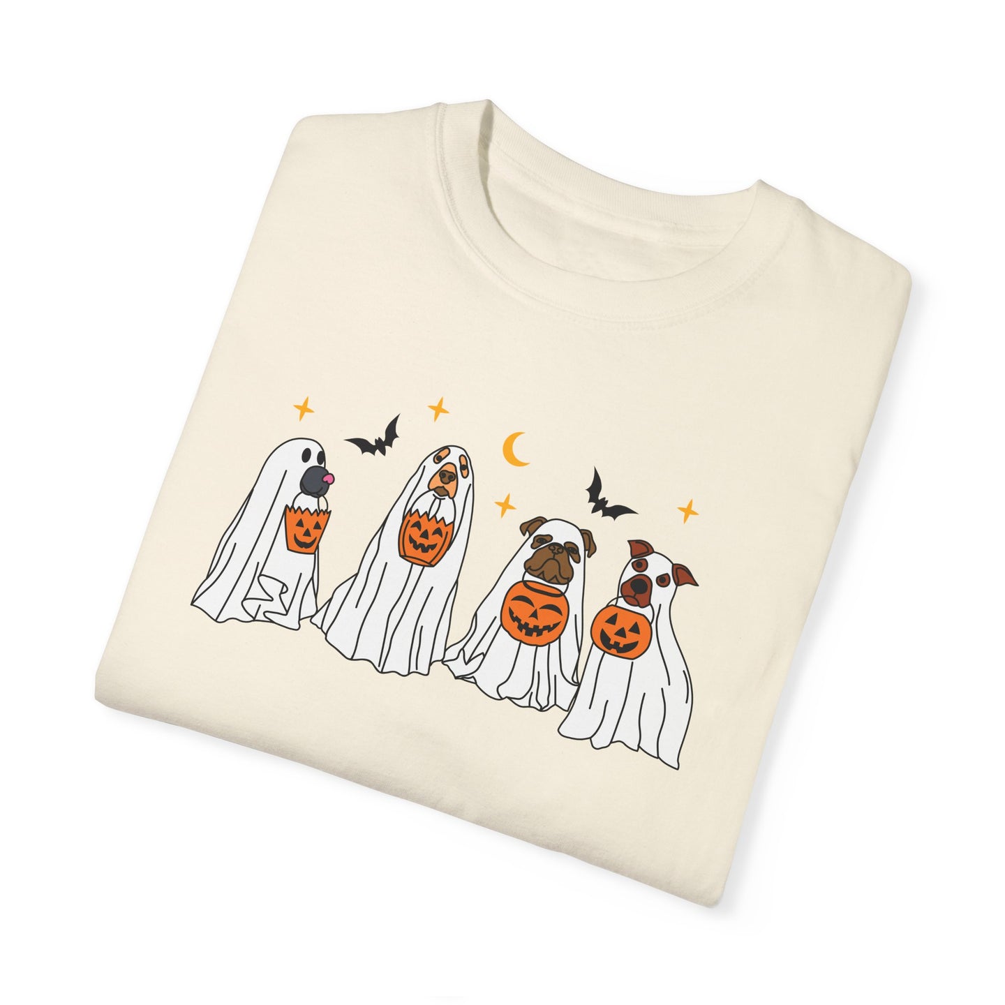 Ghost Dog Comfort Colors T-shirt for Halloween Fall