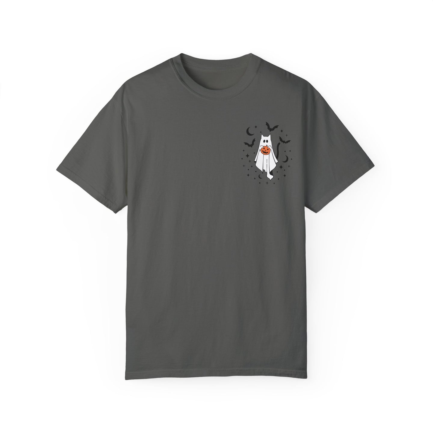 Ghost Kitty Comfort Colors T-shirt for Halloween Fall