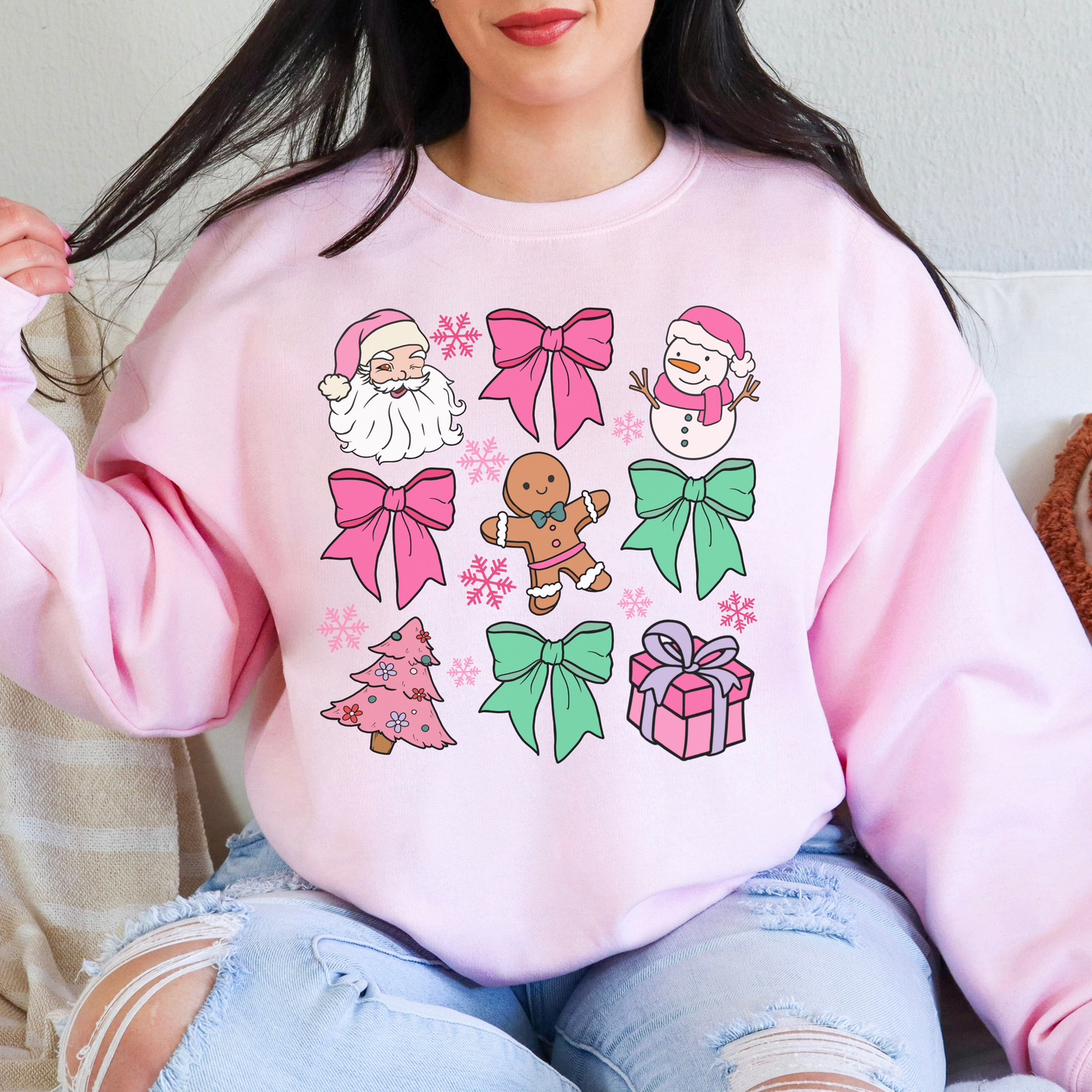 Pink Christmas Sweater - Sizes small to 5xl