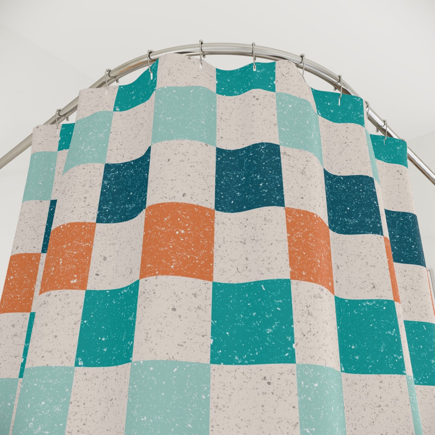 Boys Personalized Checkered Shower Curtain