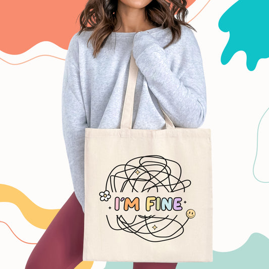 Im Fine funny Cotton Canvas Tote Bag