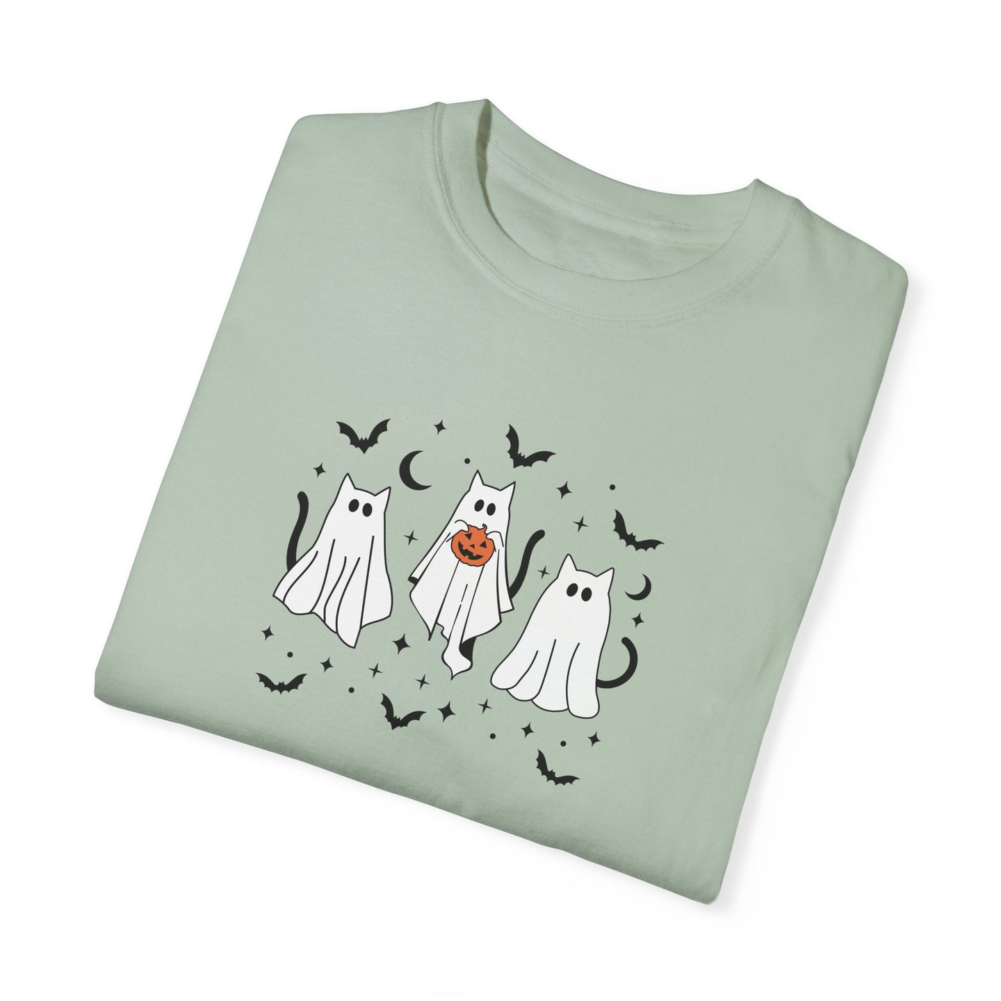 Ghost Kitty Comfort Colors T-shirt for Halloween Fall