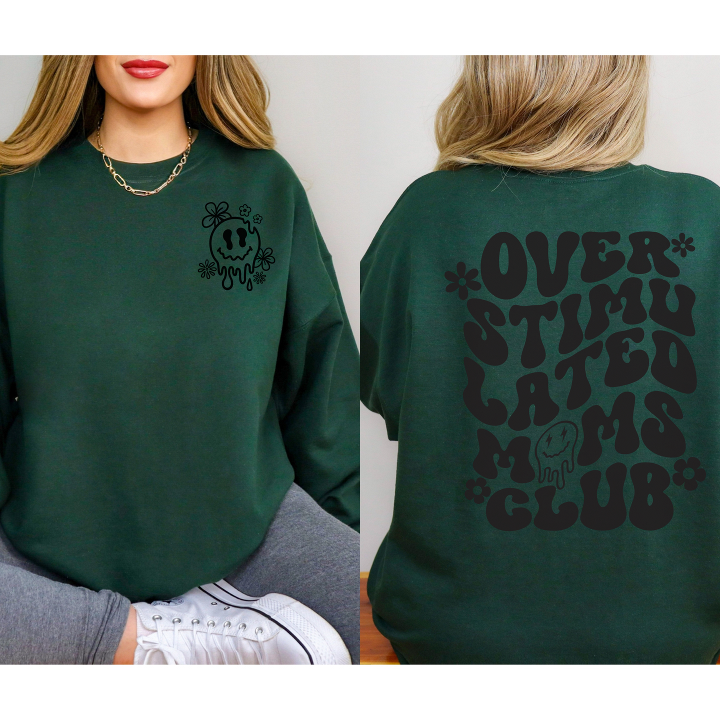 Over Stimulated Moms club Crewneck Sweatshirt