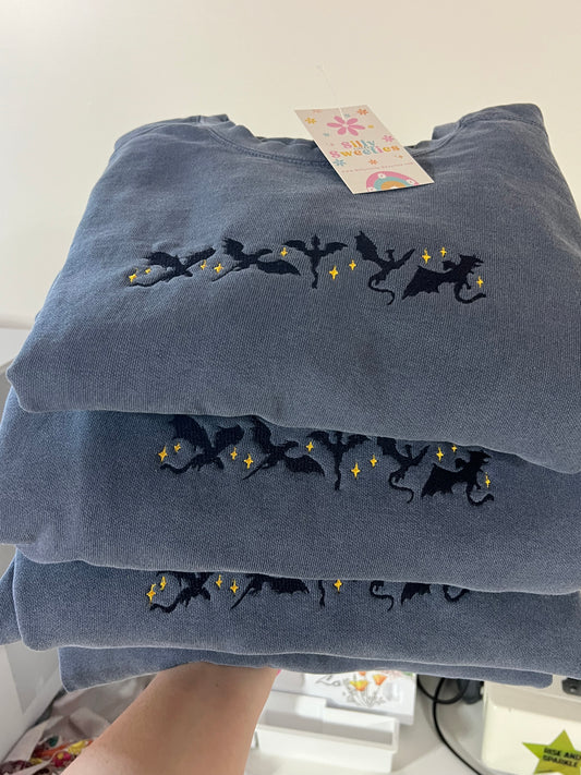 Forth Wing Embroidered Sweater Comfort Colors