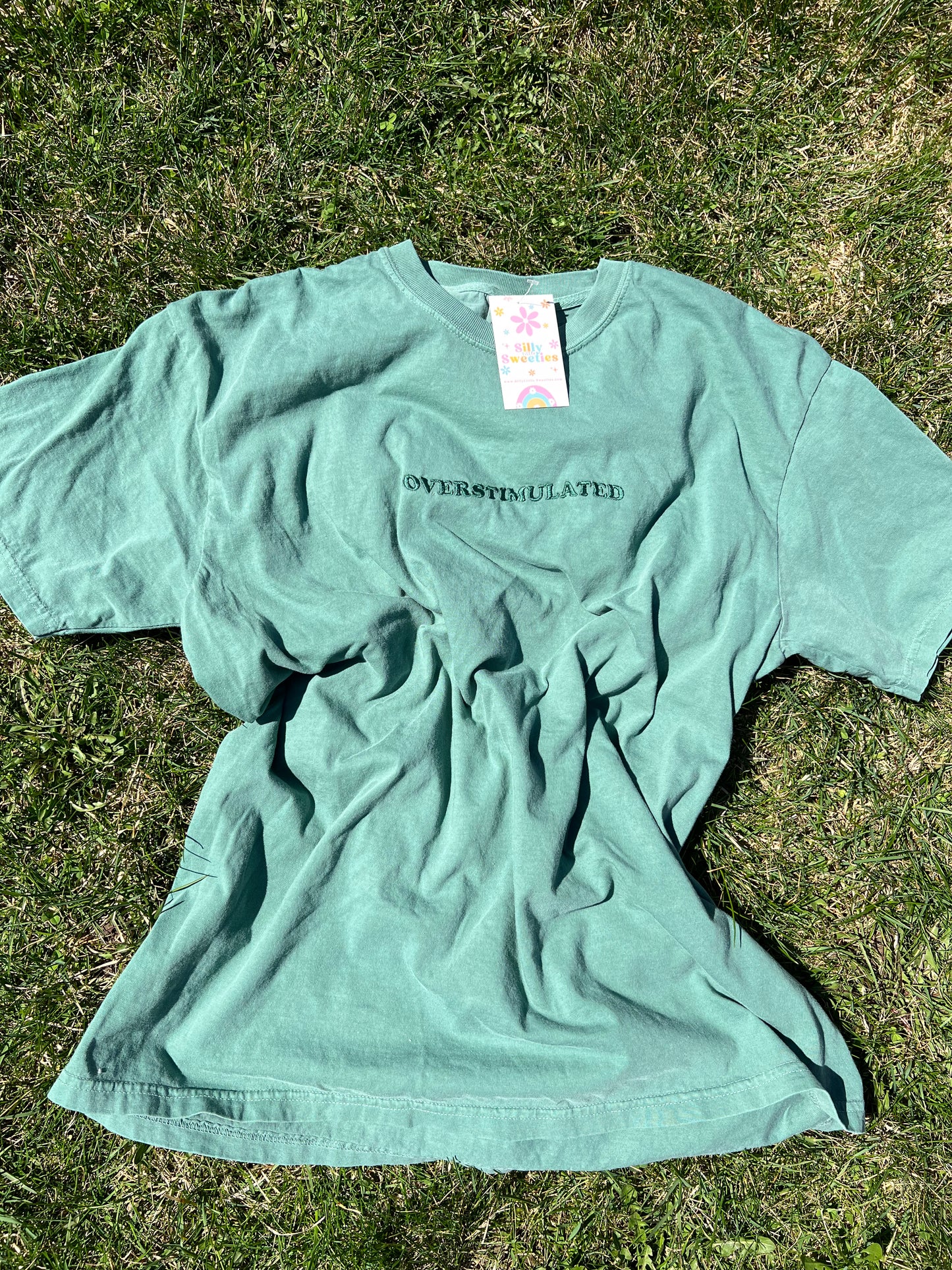 Overstimulated Embroidered t-shirt Comfort Colors
