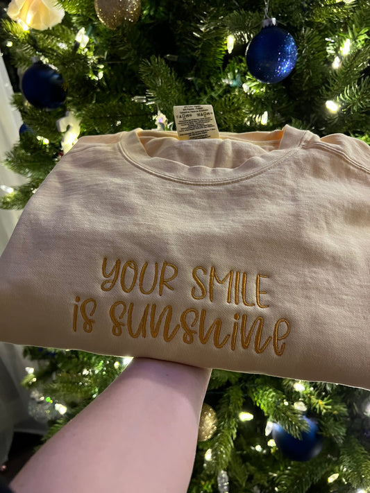 Your Smile Is Sunshine Embroidery Sweater / T-shirt