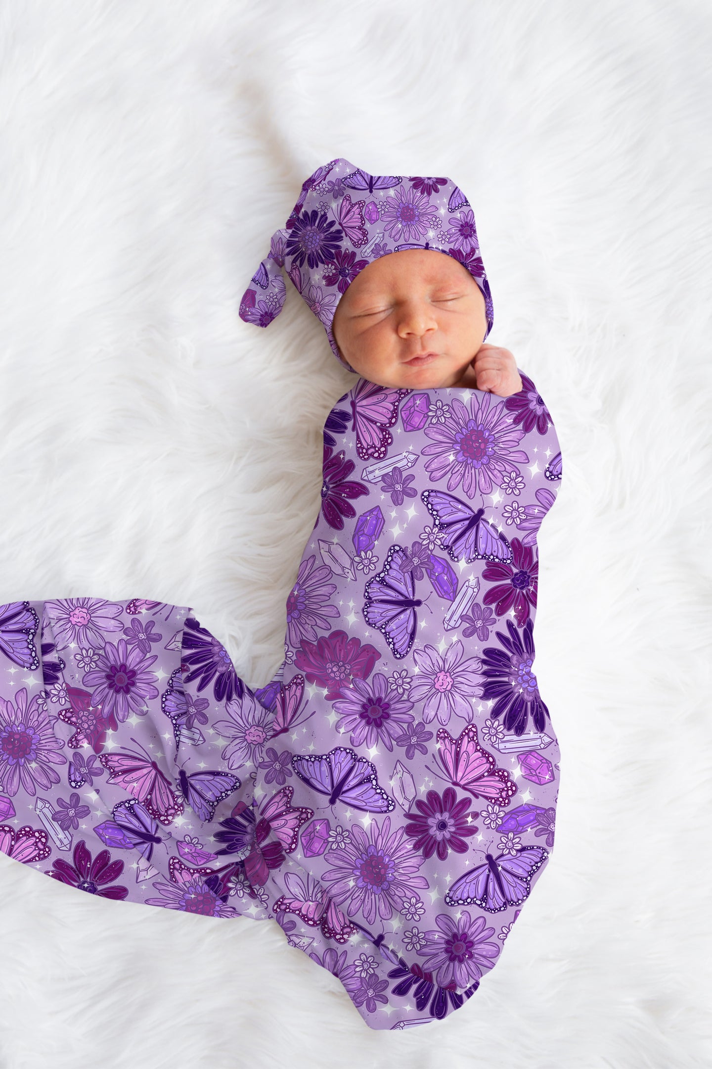 Personalized Purple Butterfly Swaddle Set