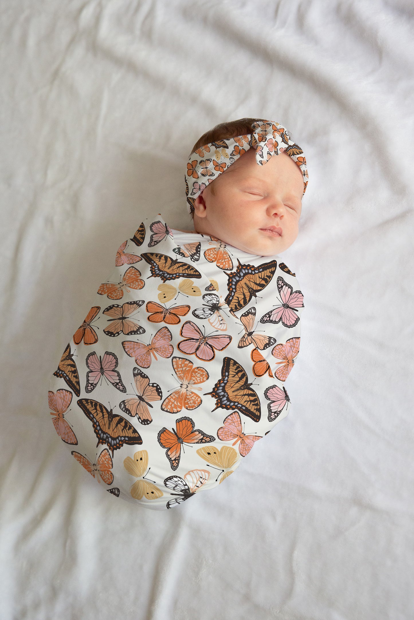 Personalized Butterfly Swaddle Bow or Hat Set