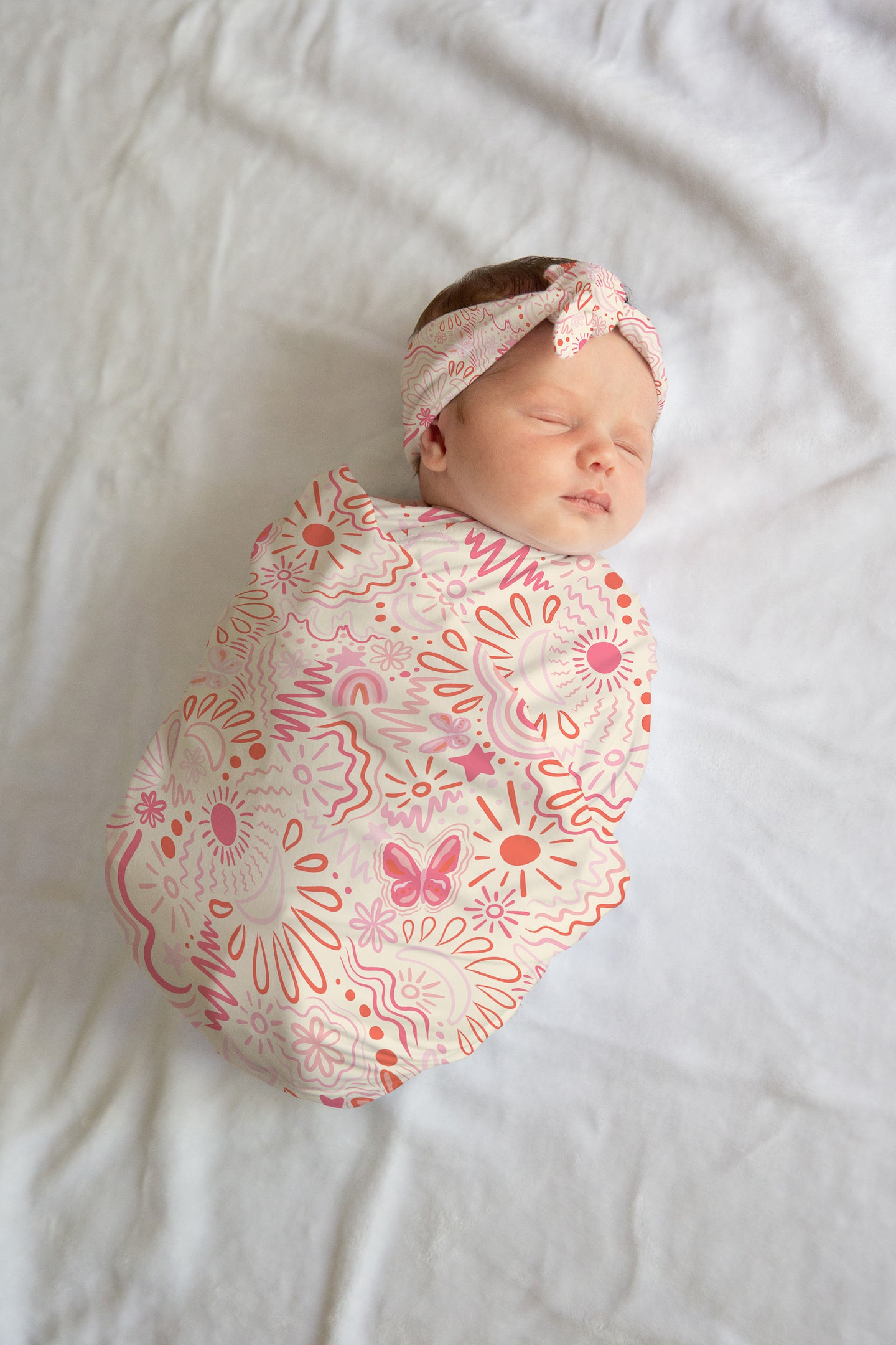 Personalized Pink Baby Swaddle Set