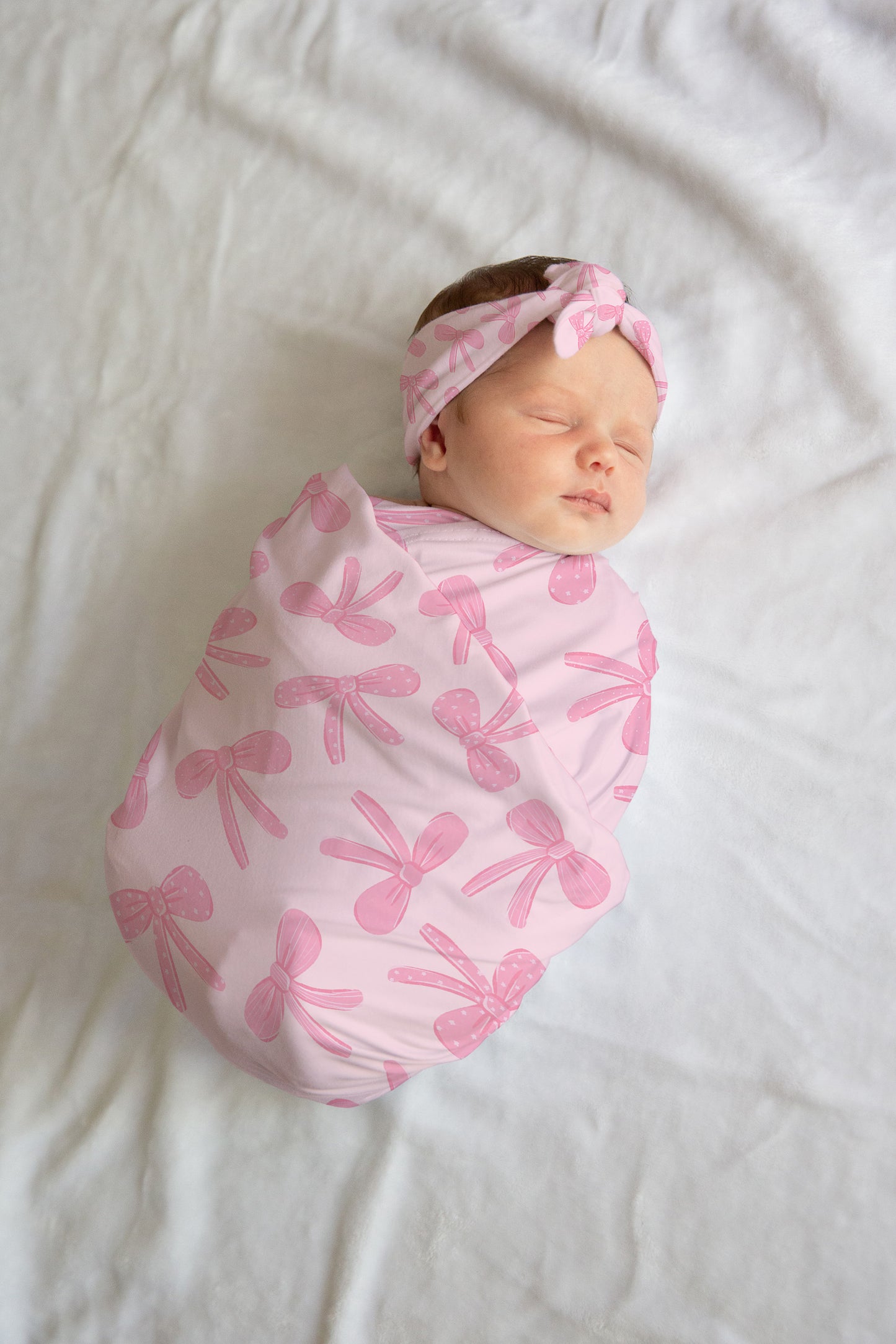 Personalized swaddle Set Pink Coquette Bow