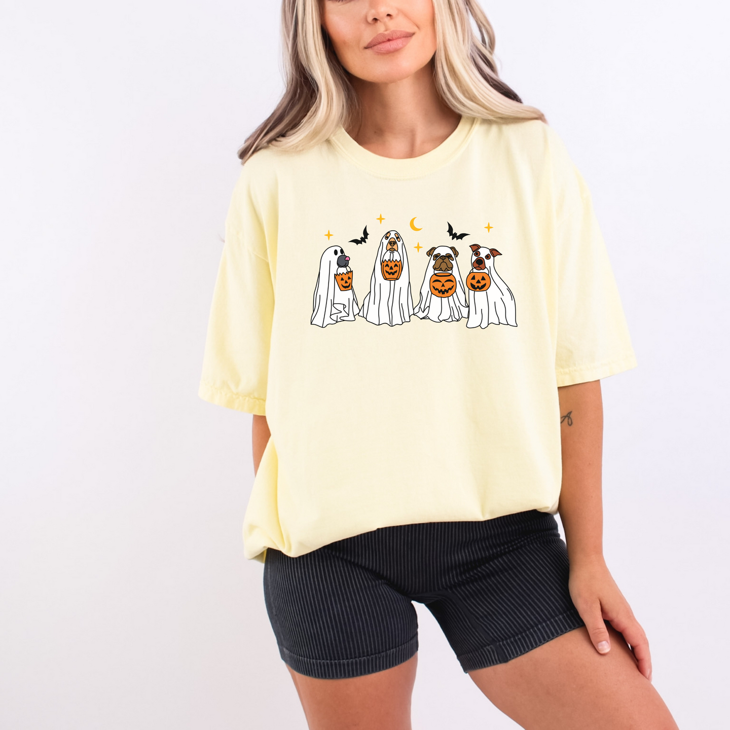 Ghost Dog Comfort Colors T-shirt for Halloween Fall
