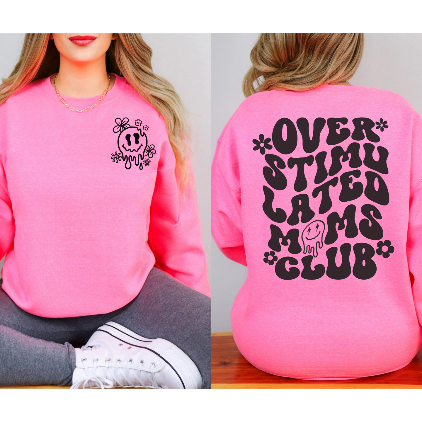 Over Stimulated Moms club Crewneck Sweatshirt