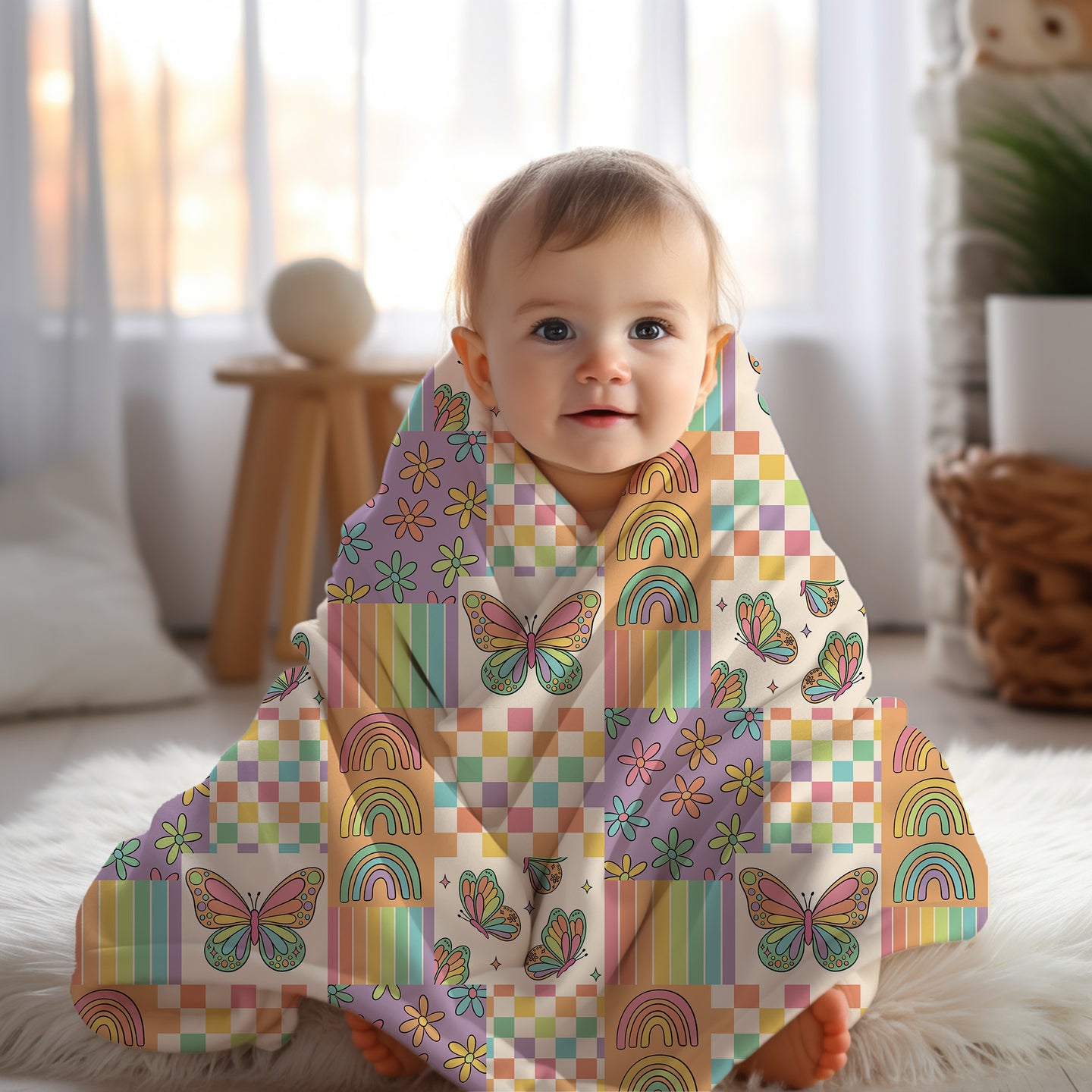 Personalized Patchwork Butterfly Blanket