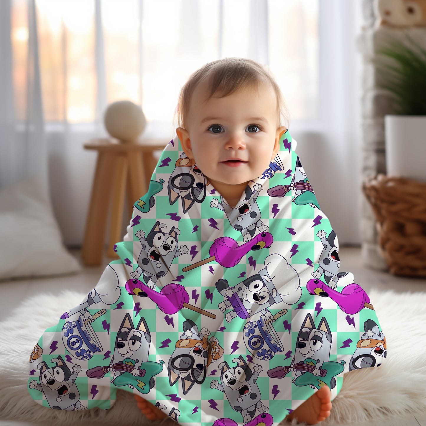 Personalized Muffin Bluey Blanket