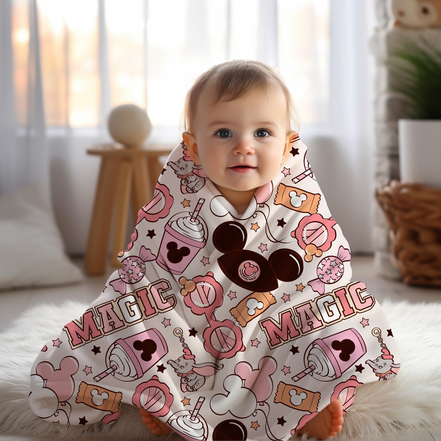 Personalized Pink Disney blanket