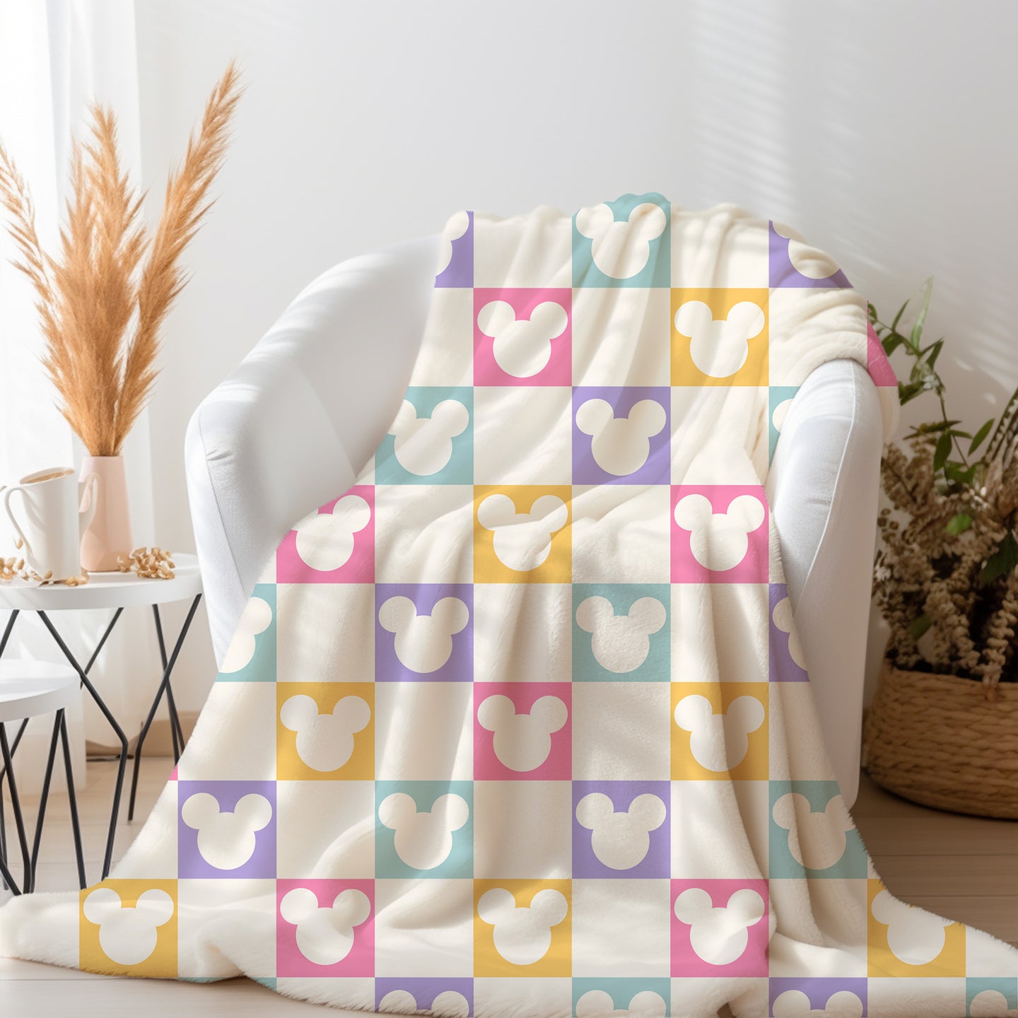 Personalized Checkered Disney Blanket