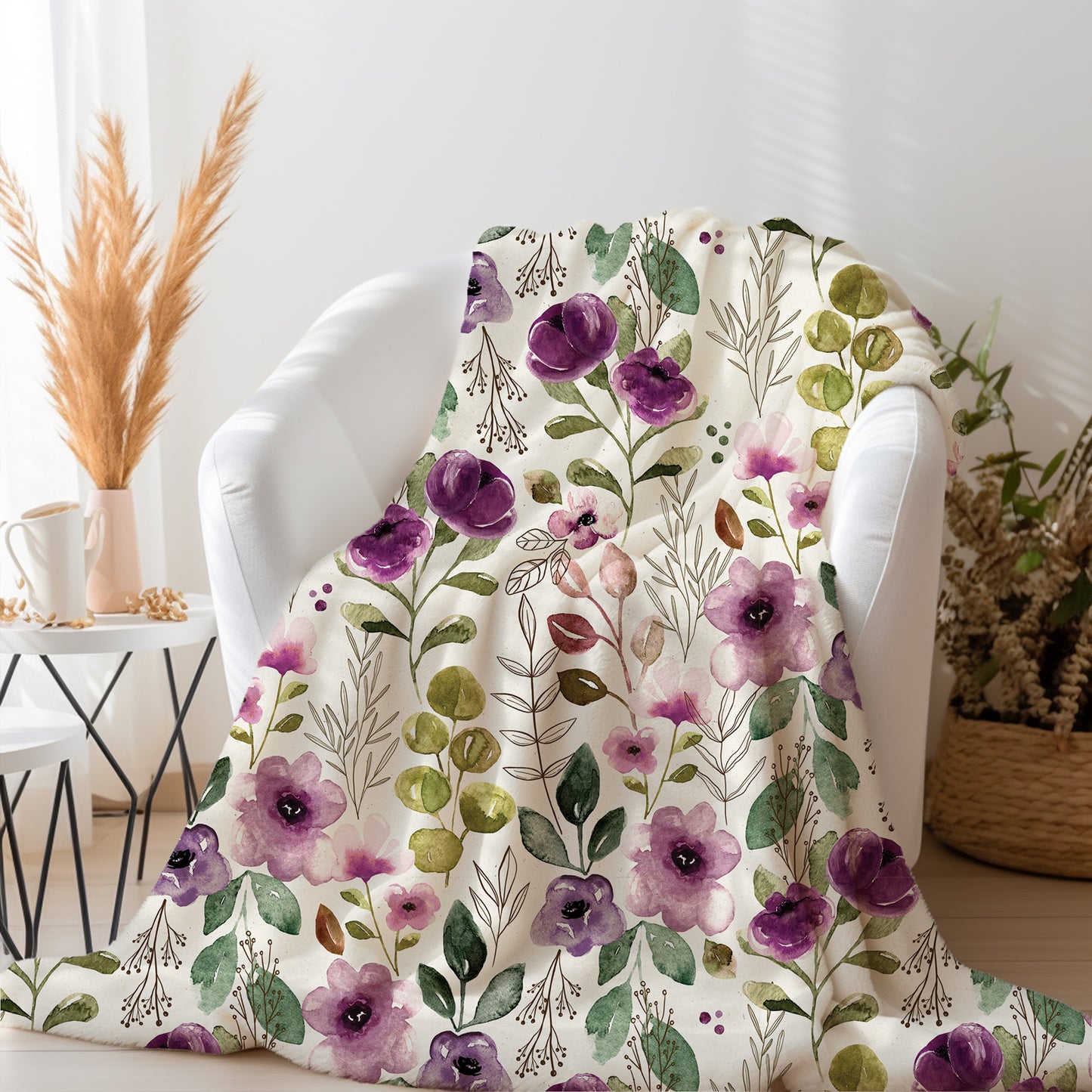 Personalized Floral Blanket