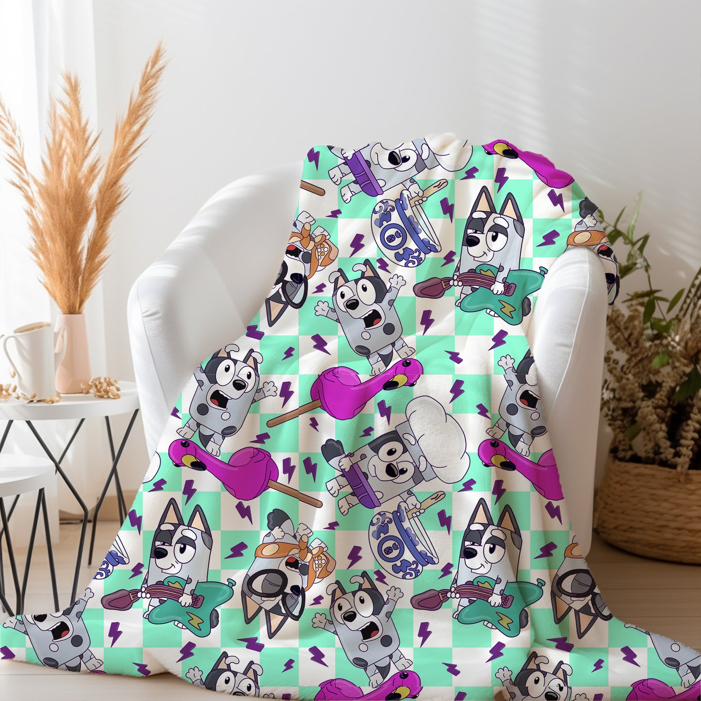 Personalized Muffin Bluey Blanket