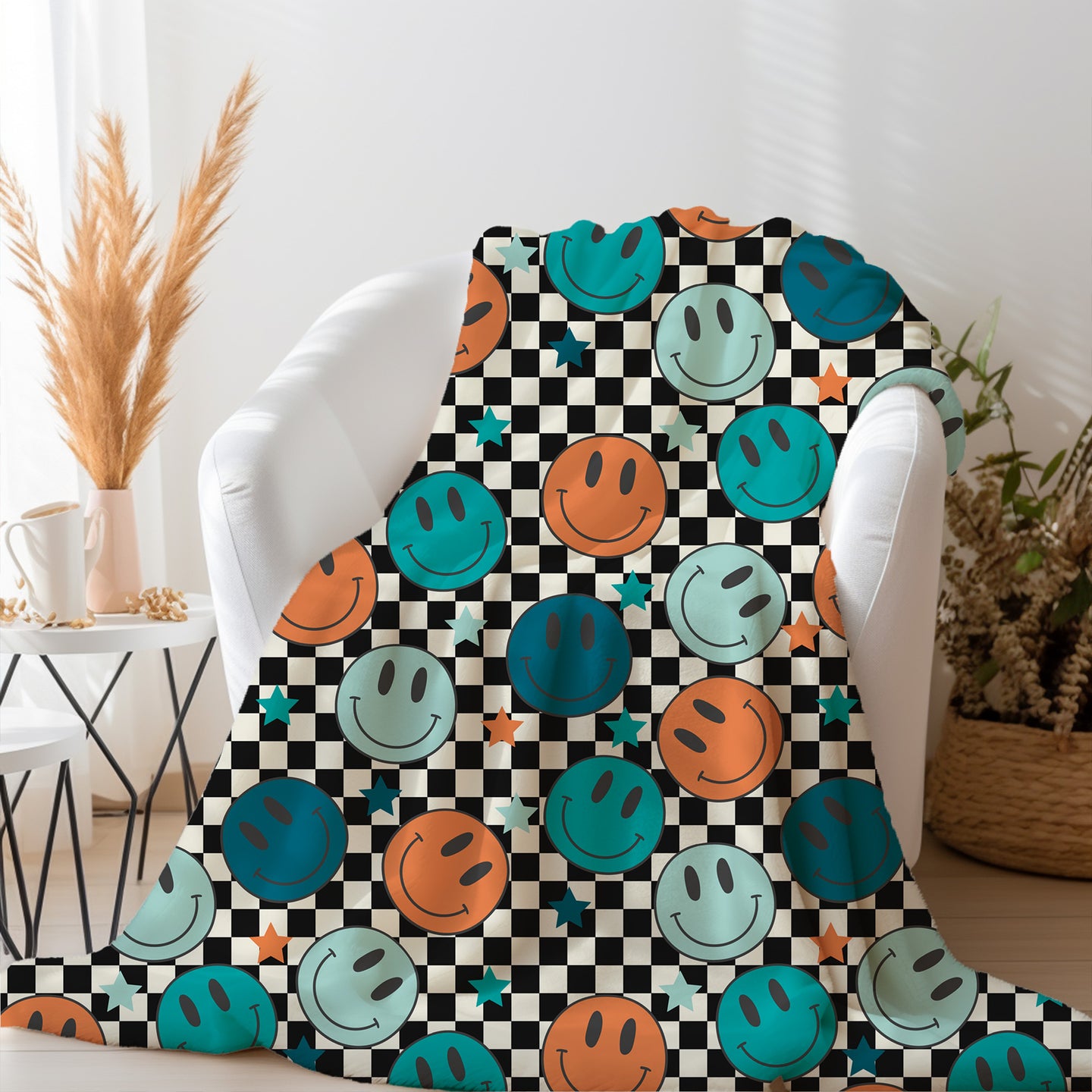 Personalized Boys Smiley Face Blanket