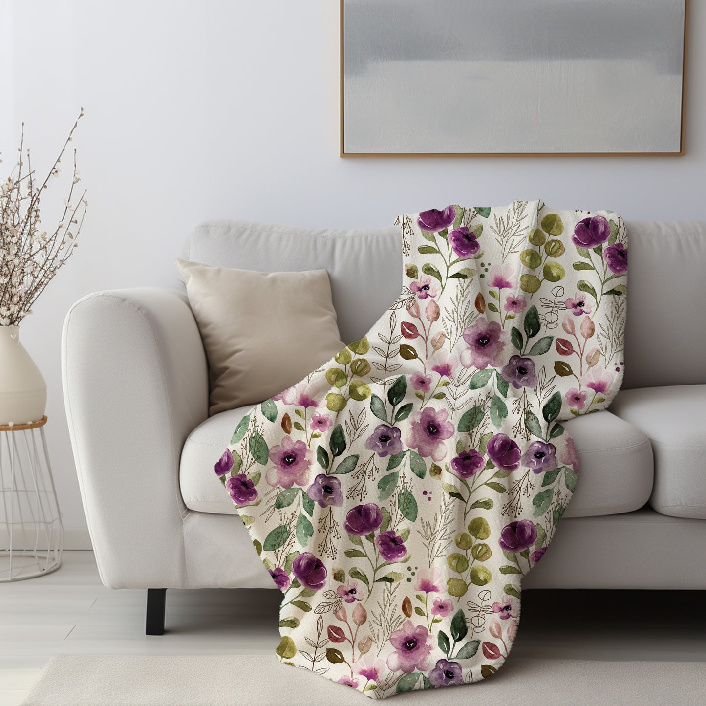 Personalized Floral Blanket