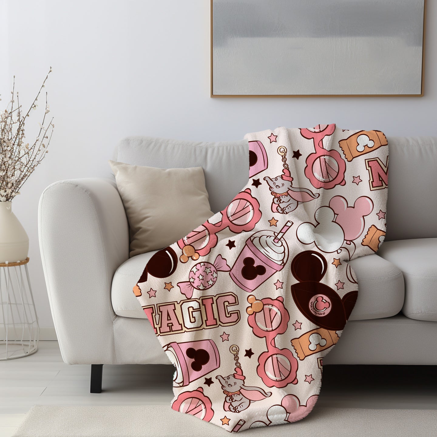 Personalized Pink Disney blanket