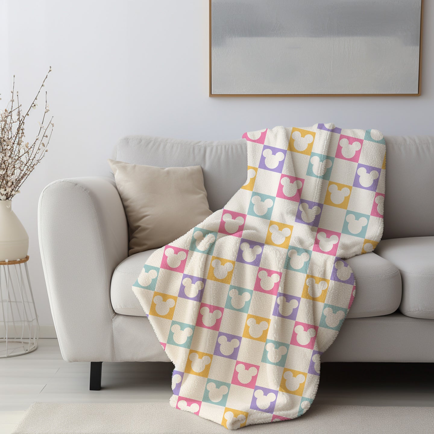 Personalized Checkered Disney Blanket