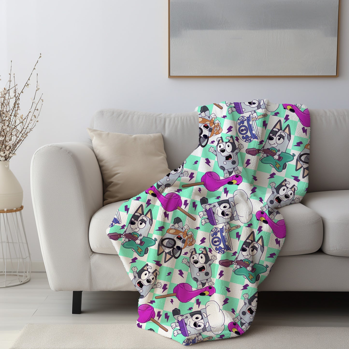 Personalized Muffin Bluey Blanket