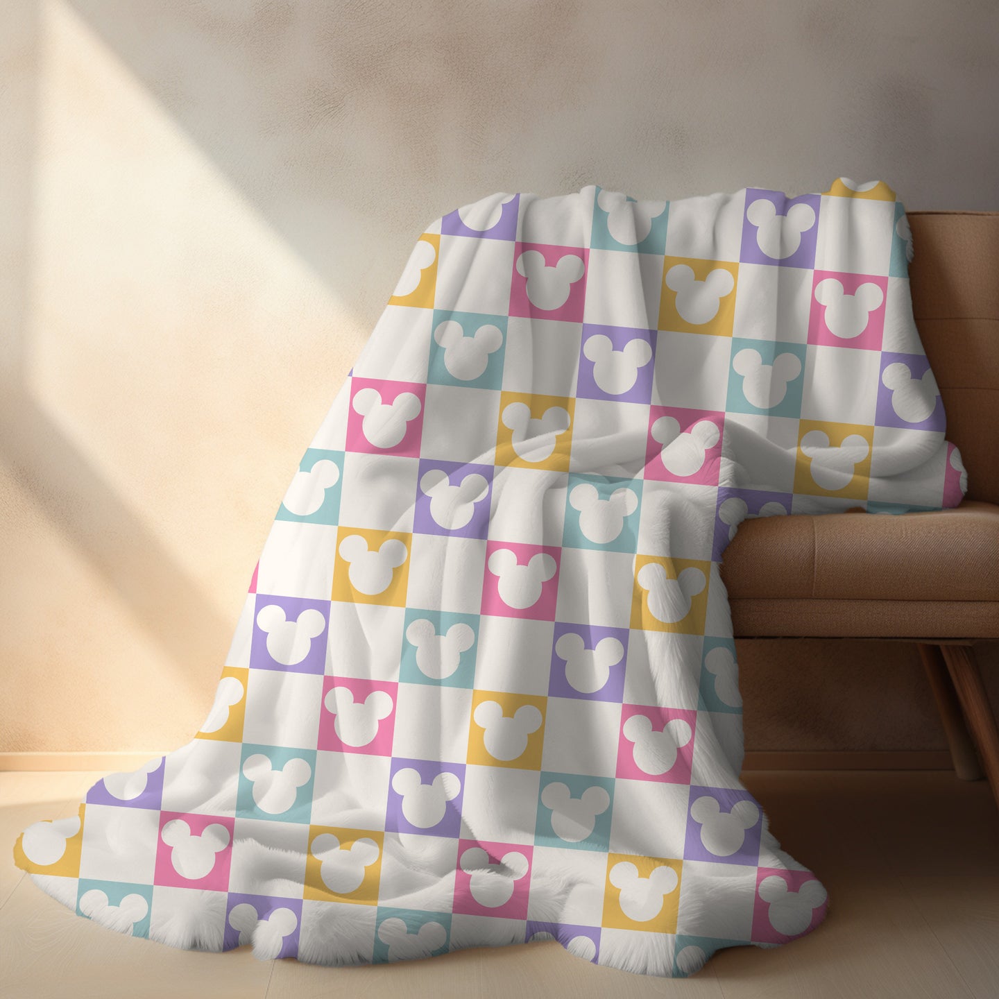 Personalized Checkered Disney Blanket