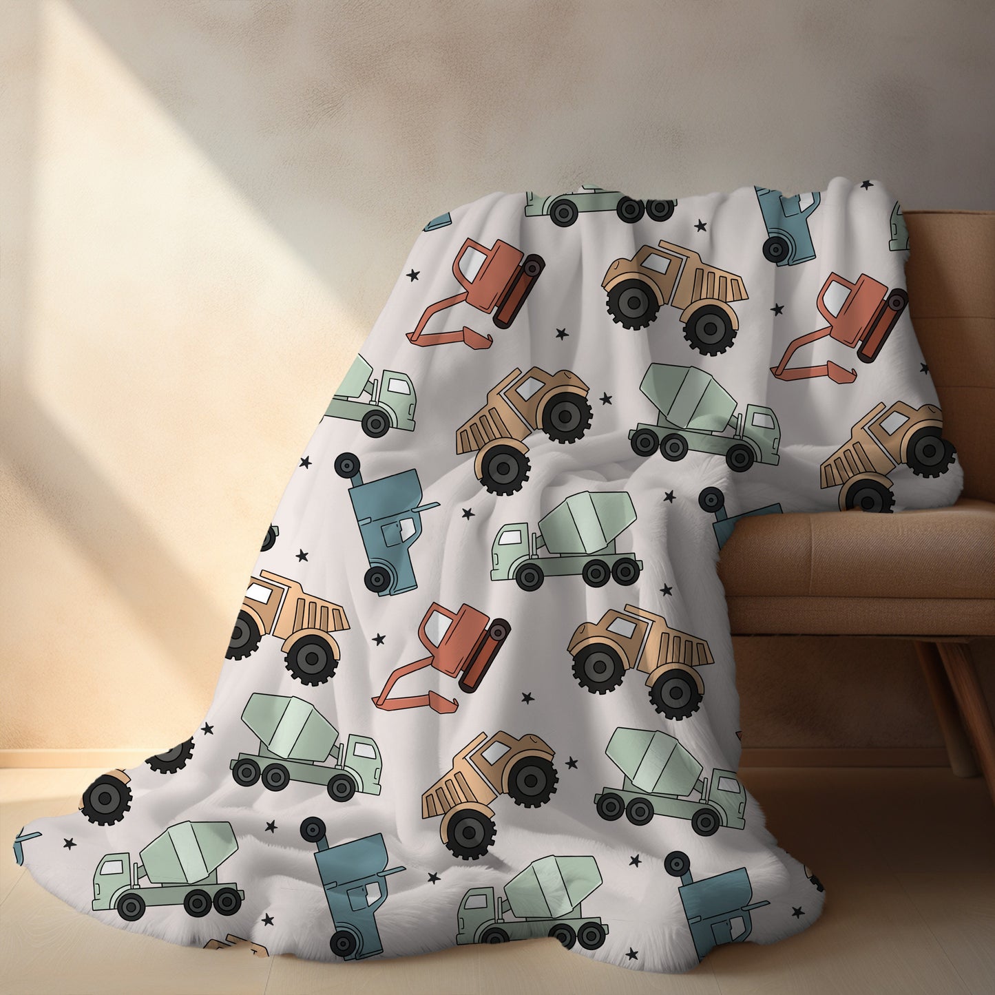 Personalized Boys construction Blanket