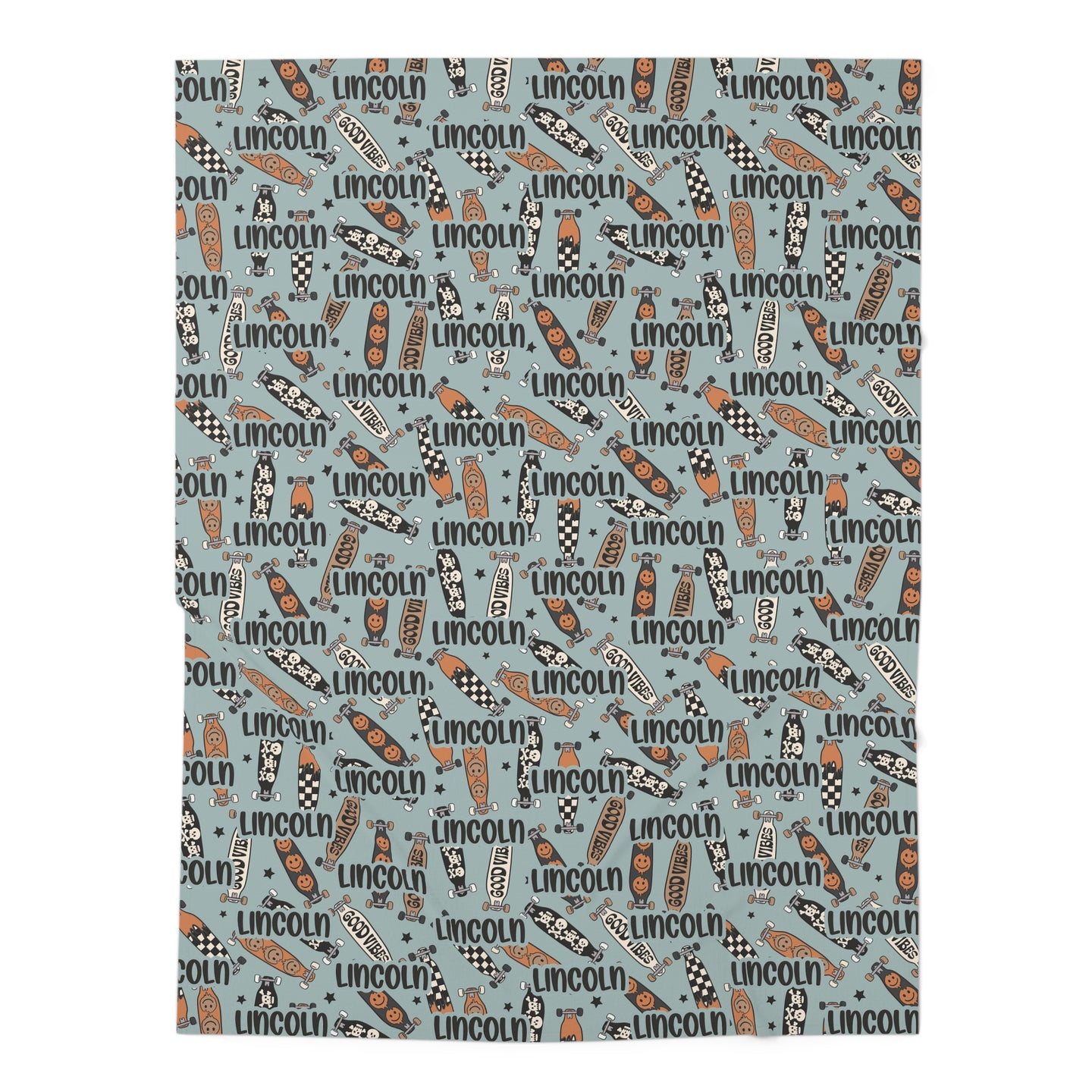 Personalized Boy Swaddle Hat Set Skateboard