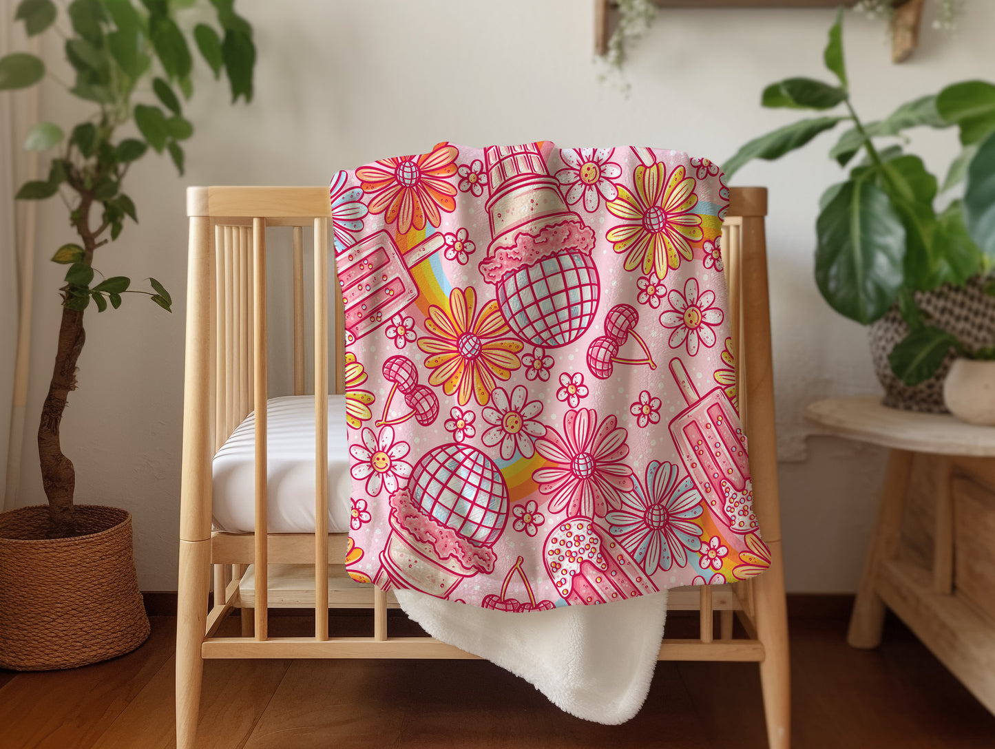 Personalized Pink Groovy Blanket