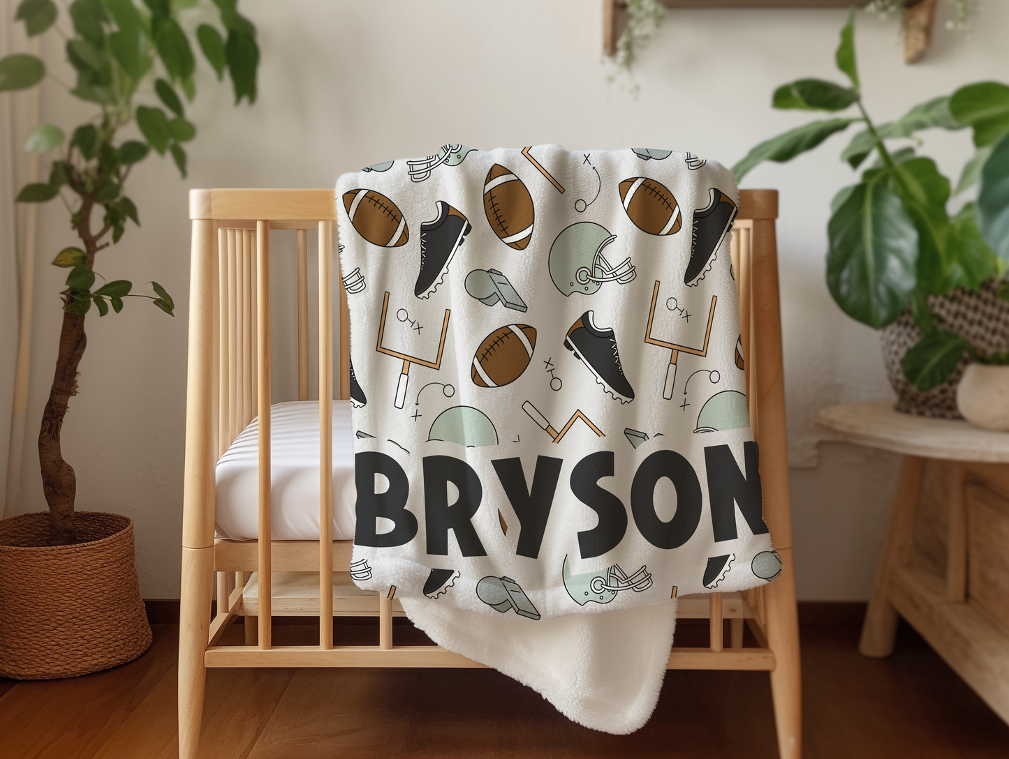 Personalized Boys Football Blanket