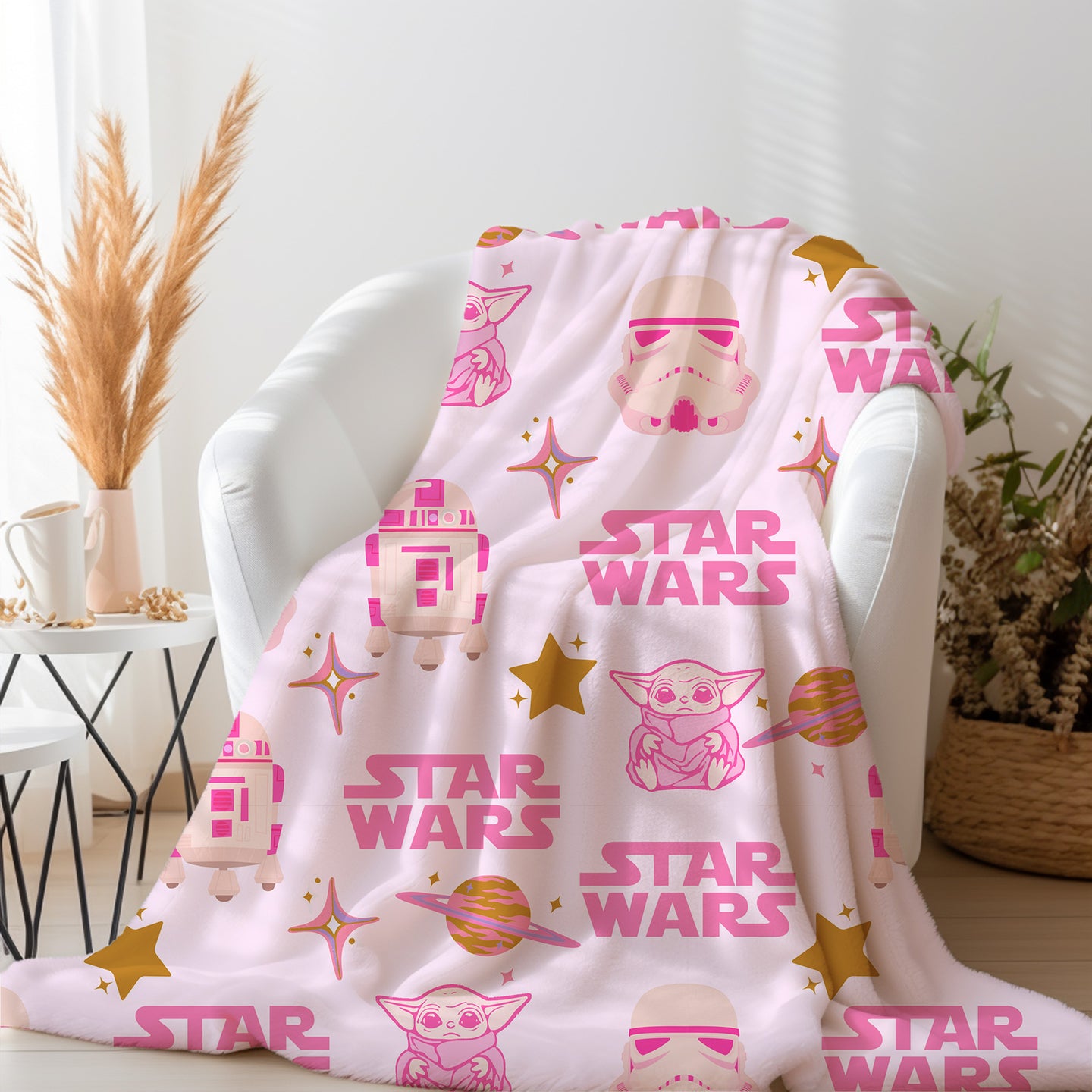 Personalized Star Wars blanket Pink