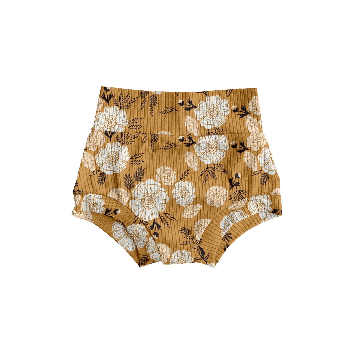 Floral Ribbed Baby and Kids bummie Shorts