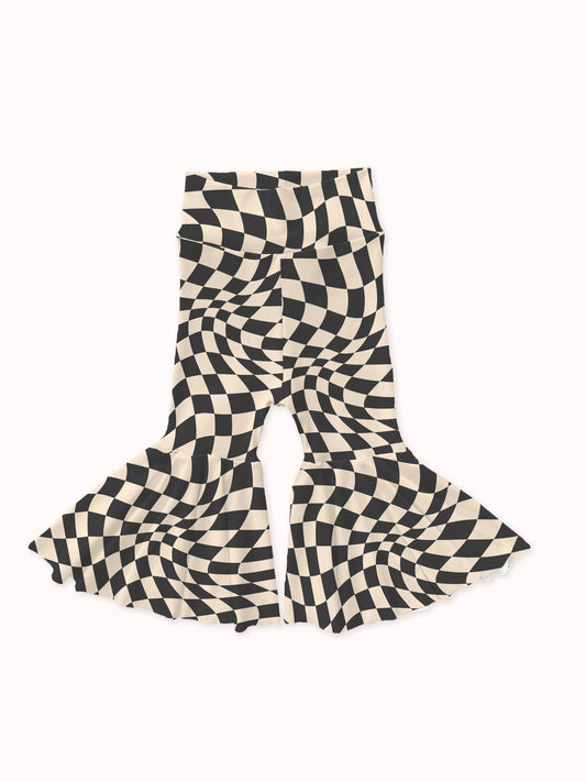 Black and White Checkered Baby and kids bell bottoms