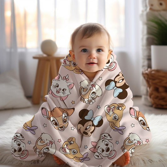 Personalized Pink Disney Friends Blanket